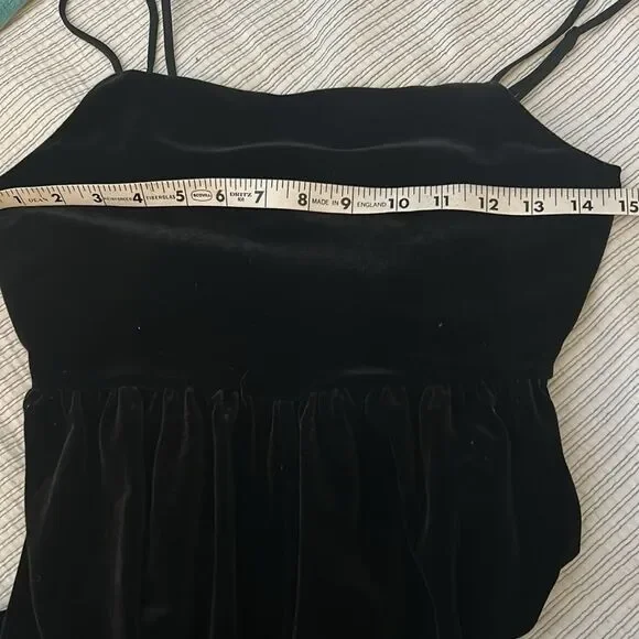 UO Velvet Straight-Neck Jumpsuit Elegant Black Velvet Jumpsuit size small - Picture 6 of 9